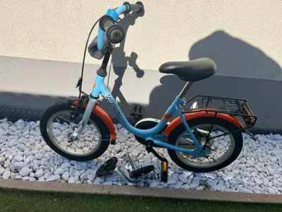 Kinderfahrrad Hellblau 14 Zoll mit Stützrädern