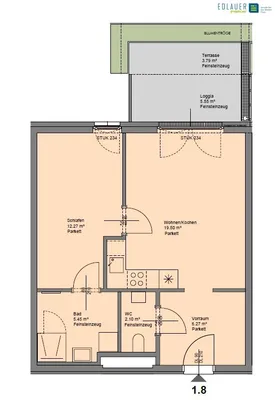 1-Zimmer-Wohnung mieten in Sankt Pölten – 51,14 m², € 933 – Bild 2 von 6