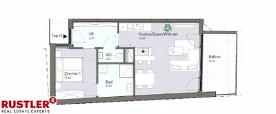 2-Zimmer-Wohnung kaufen in Baden – 49,37 m², € 325.000 – Bild 4 von 4