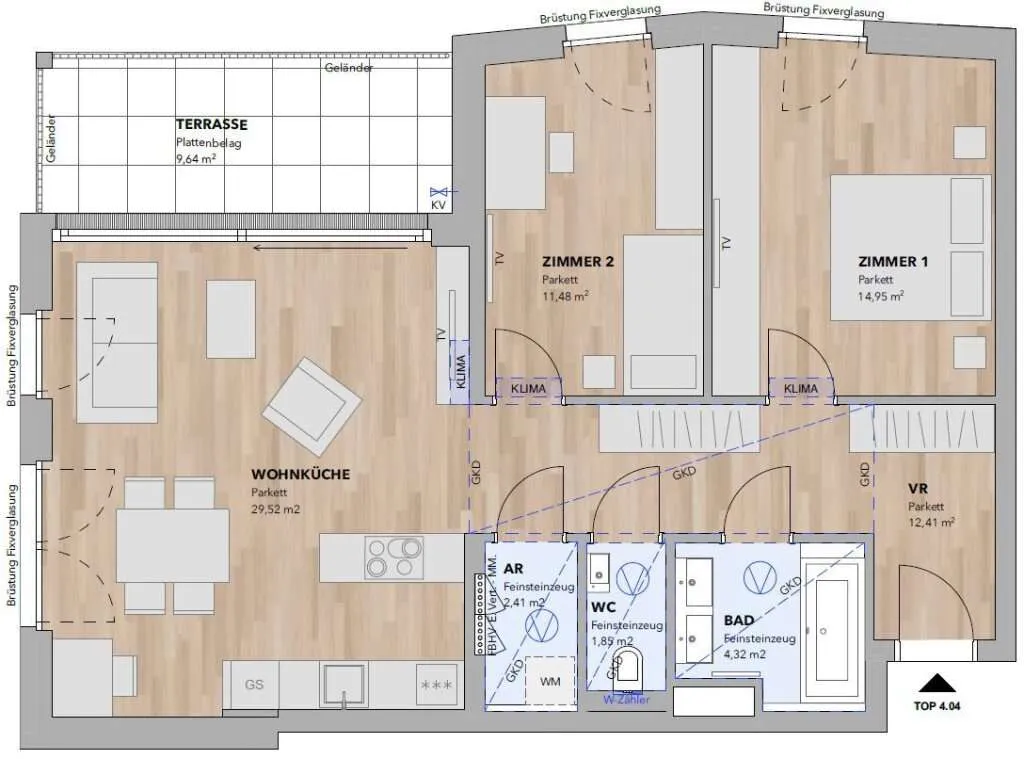 Tolle 3-Zimmer-Wohnung am Südhang - Top 4.04 - Widok 3