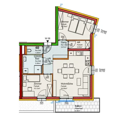 3-Zimmer-Wohnung kaufen in Mödling – 64,97 m², € 441.500 – Bild 2 von 2