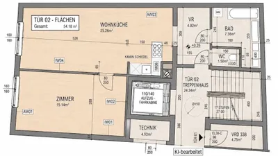 2-Zimmer-Wohnung kaufen in Wien – 54,18 m², € 345.670 – Bild 2 von 3