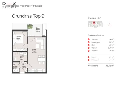 2-Zimmer-Wohnung kaufen in Salzburg Stadt – 48,58 m², € 418.000 – Bild 5 von 5