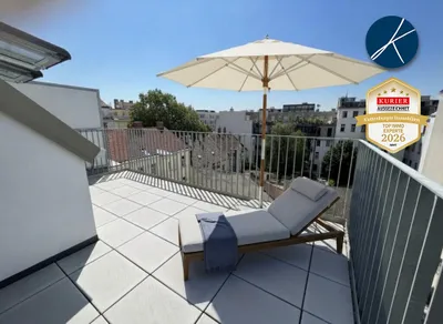 Bahnhof Floridsdorf + U6: Hochwertige Erstbezug-Terrassenwohnung in Ruhelage - inkl. Tiefgaragenplatz!