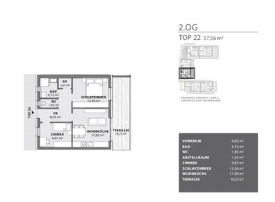 3-Zimmer-Wohnung kaufen in Hartberg-Fürstenfeld – 57,56 m², € 235.996 – Bild 2 von 4