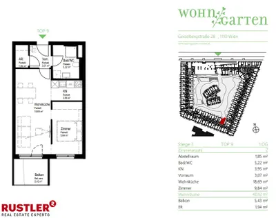 2-Zimmer-Wohnung mieten in Wien – 42,62 m², € 790 – Bild 8 von 8