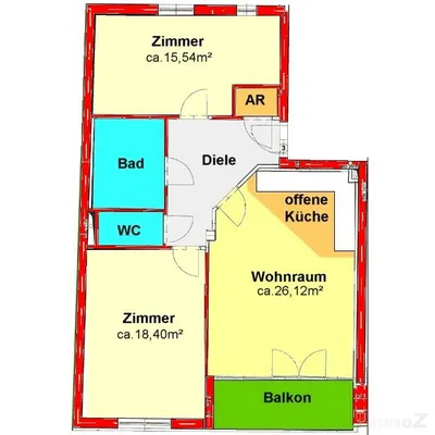 3-Zimmer-Wohnung mieten in Graz – 77,61 m², € 968