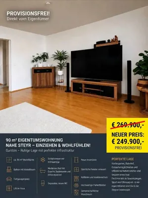 3-Zimmer-Wohnung kaufen in Steyr-Land – 90 m², € 249.900