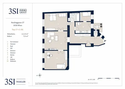 4-Zimmer-Wohnung kaufen in Wien – 111,53 m², € 839.000 – Bild 9 von 9