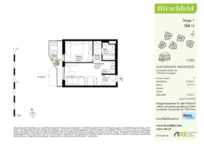 2-Zimmer-Wohnung kaufen in Wien – 45,38 m², € 259.000 – Bild 13 von 14