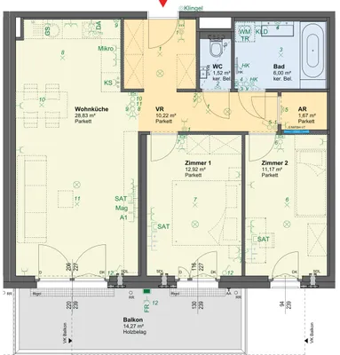 Erstbezug: 3-Zimmer-Neubau mit Deckenkühlung, Balkon & Nähe Alte Donau | U1 Kagran | UNO City – Bild 2