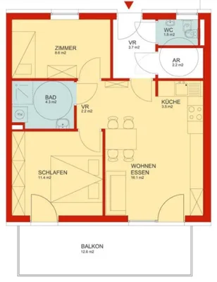 3-Zimmer-Wohnung mieten in Graz – 54 m², € 950 – Bild 9 von 11
