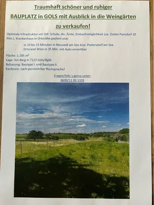 Grundstück kaufen in Neusiedl am See – 1 205 m², € 300.000