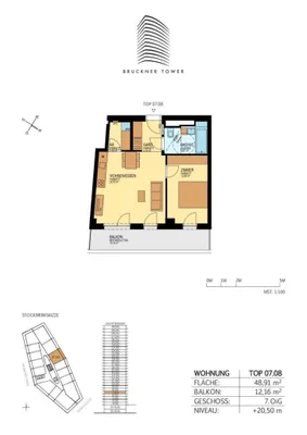 2-Zimmer-Wohnung mieten in Linz – 48,91 m², € 970 – Bild 5 von 5