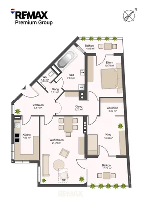 3-Zimmer-Wohnung kaufen in Salzburg Stadt – 78,11 m², € 390.000 – Bild 9 von 9