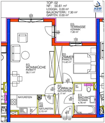2-Zimmer-Wohnung kaufen in Salzburg Stadt – 50,79 m², € 259.000 – Bild 5 von 5