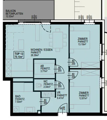 3-Zimmer-Wohnung kaufen in Mödling – 75,17 m², € 540.900 – Bild 7 von 9