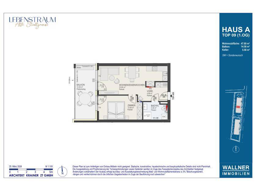 LEBENSTRAUM II - 2-Zimmer-Wohnung im 1.Obergeschoss - Ansicht 3