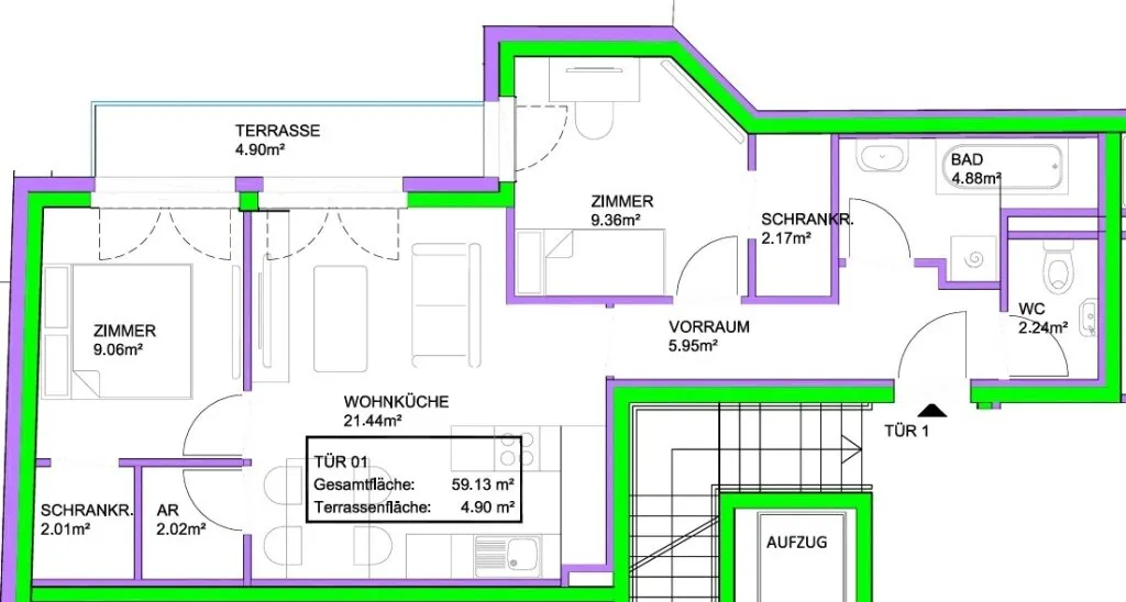 Wohnung – Wien, Großjedlersdorf, Katastralgemeinde Großjedlersdorf I - Ansicht 2