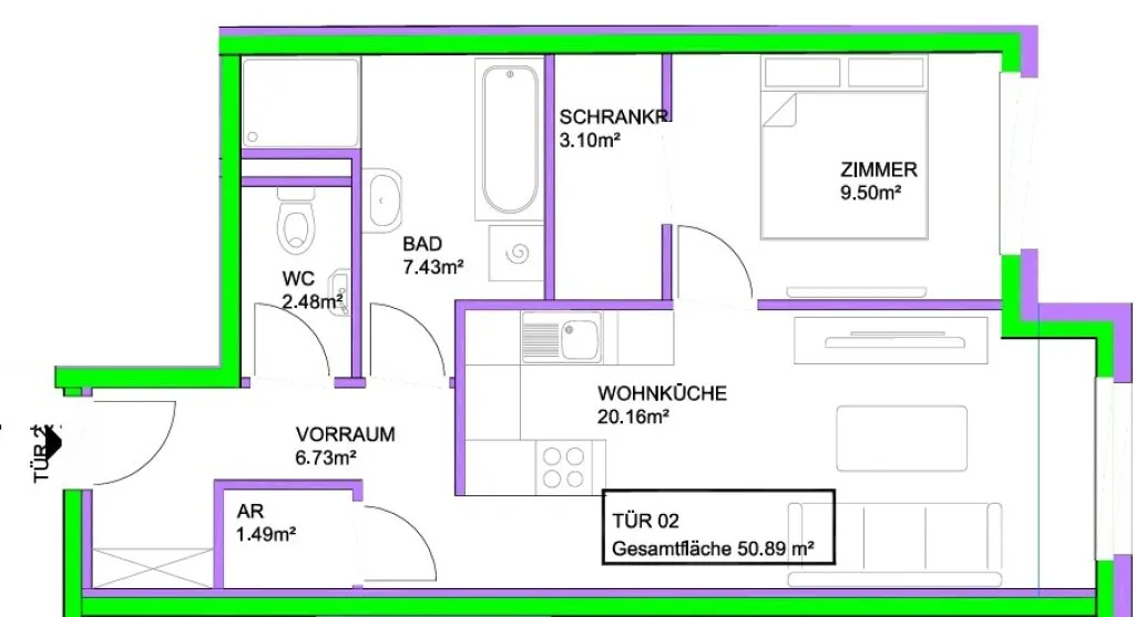 Wohnung – Wien, Großjedlersdorf, Katastralgemeinde Großjedlersdorf I - Ansicht 3