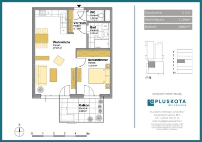 2-Zimmer-Wohnung kaufen in Wien – 51,2 m², € 277.000 – Bild 15 von 15