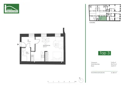 1-Zimmer-Wohnung mieten in Wien – 30,45 m², € 948 – Bild 8 von 8