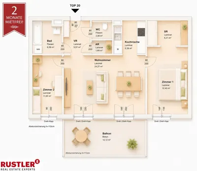 3-Zimmer-Wohnung mieten in Graz – 74,19 m², € 935 – Bild 9 von 10