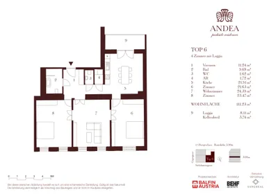4-Zimmer-Wohnung kaufen in Wien – 111,23 m², € 1.395.000 – Bild 9 von 10