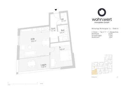 2-Zimmer-Wohnung mieten in Feldkirch – 53,5 m², € 1.162 – Bild 5 von 6
