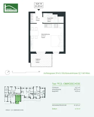 1-Zimmer-Wohnung mieten in Wien – 31,18 m², € 799 – Bild 17 von 17