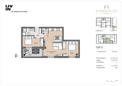 3-Zimmer-Wohnung kaufen in Klagenfurt Land – 60 m², € 299.000 – Bild 6 von 7