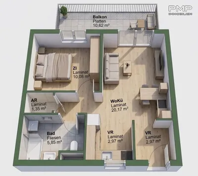 2-Zimmer-Wohnung kaufen in Korneuburg – 40,66 m², € 257.900