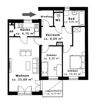 3-Zimmer-Wohnung kaufen in Urfahr-Umgebung – 70,82 m², € 219.000 – Bild 16 von 16