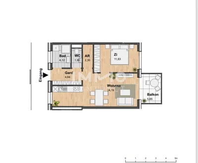 2-Zimmer-Wohnung mieten in Graz – 48,62 m², € 769 – Bild 2 von 21