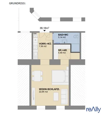 1-Zimmer-Wohnung kaufen in Wien – 39,18 m², € 249.000 – Bild 11 von 11