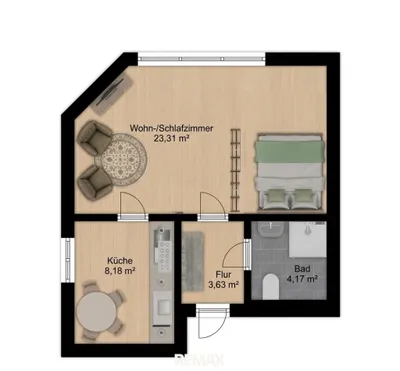 1-Zimmer-Wohnung mieten in Linz Land – 39 m², € 755 – Bild 7 von 7