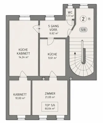 3-Zimmer-Wohnung kaufen in Wien – 60,41 m², € 220.000 – Bild 5 von 6