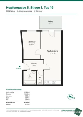 2-Zimmer-Wohnung mieten in Wien – 41 m², € 779 – Bild 25 von 25