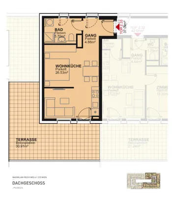 1-Zimmer-Wohnung kaufen in Wien – 36,78 m², € 242.900 – Bild 2 von 7
