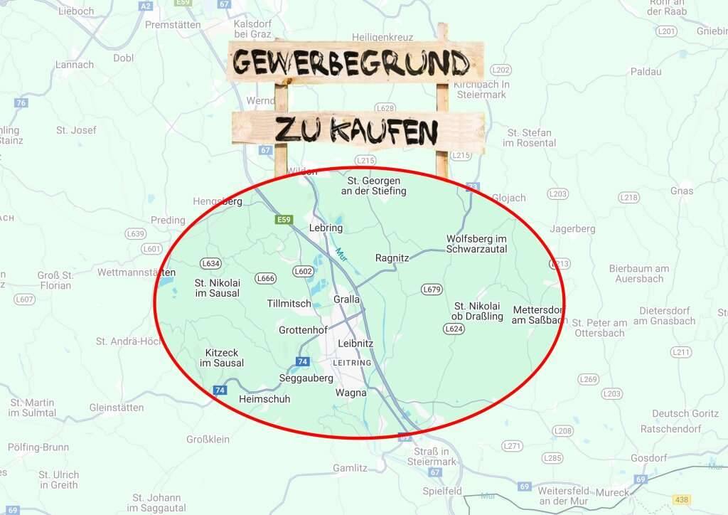 Bezirk Leibnitz: aufgeschlossenes Gewerbegrundstück ca. 4.000 m² zu kaufen, Leibnitz