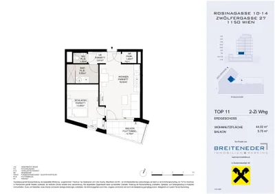 2-Zimmer-Wohnung kaufen in Wien – 44,02 m², € 289.600 – Bild 4 von 4