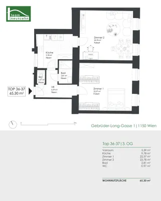 2-Zimmer-Wohnung mieten in Wien – 65,3 m², € 1.246 – Bild 9 von 9