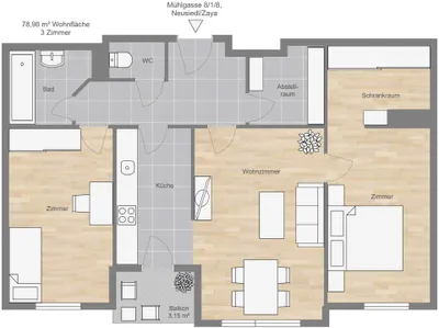 3-Zimmer-Wohnung mieten in Gänserndorf – 78,98 m², € 690 – Bild 7 von 11