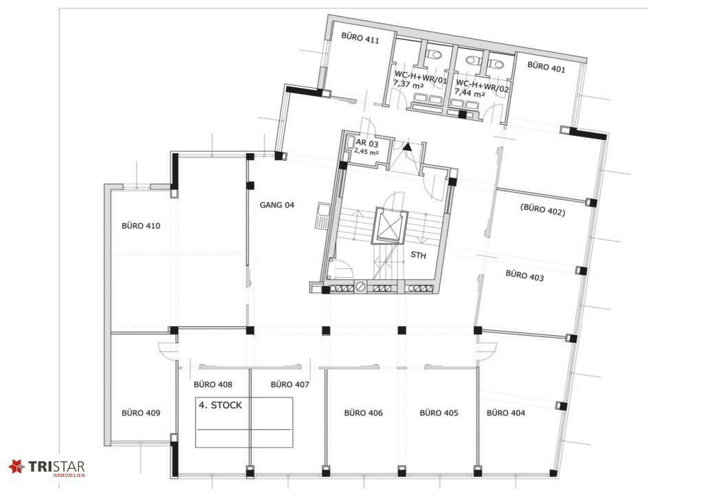 Flexible Büroflächen mit je 325 m² - einzeln oder kombiniert auf bis zu 650 m² - Vista 3