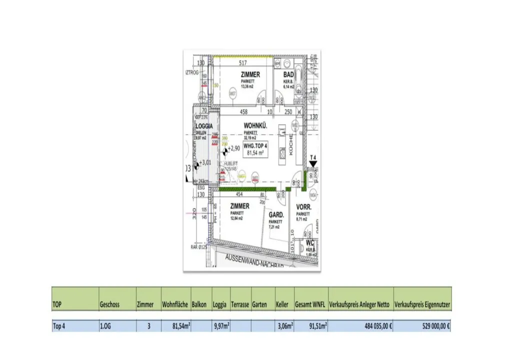Moderne 3-Zi-Wohnung mit Loggia in 1100 Wien ! - Ansicht 2