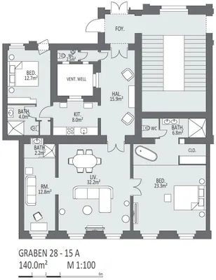 9-Zimmer-Wohnung mieten in Wien – 215 m², € 9.900 – Bild 38 von 40