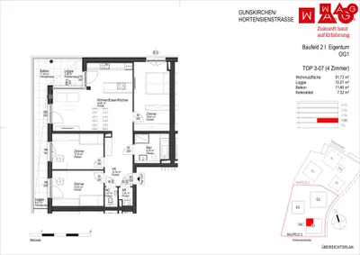 4-Zimmer-Wohnung kaufen in Wels-Land – 91,73 m², € 383.300 – Bild 5 von 6
