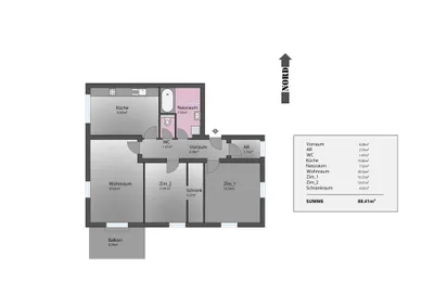 4-Zimmer-Wohnung mieten in Klagenfurt – 88,41 m², € 1.343 – Bild 8 von 8