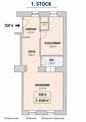 2-Zimmer-Wohnung kaufen in Wien – 44 m², € 215.000 – Bild 2 von 16