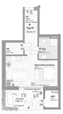 1-Zimmer-Wohnung kaufen in Salzburg Stadt – 36 m², € 387.500 – Bild 4 von 4